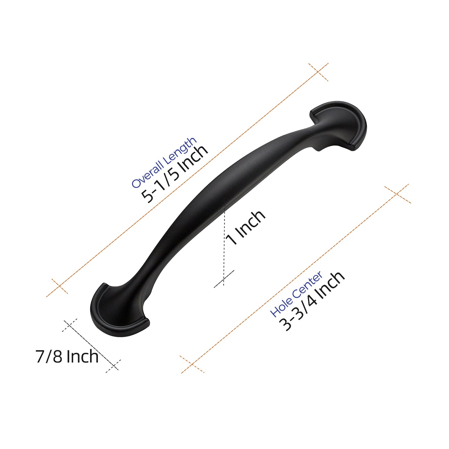 Ravinte Solid Rounded Foot Arch Kitchen Cabinet Handles Matte Black Curved Cabinet Pulls Black Drawer Pulls Kitchen Cabinet Hardware Kitchen Handles for Cabinets Drawer Handles