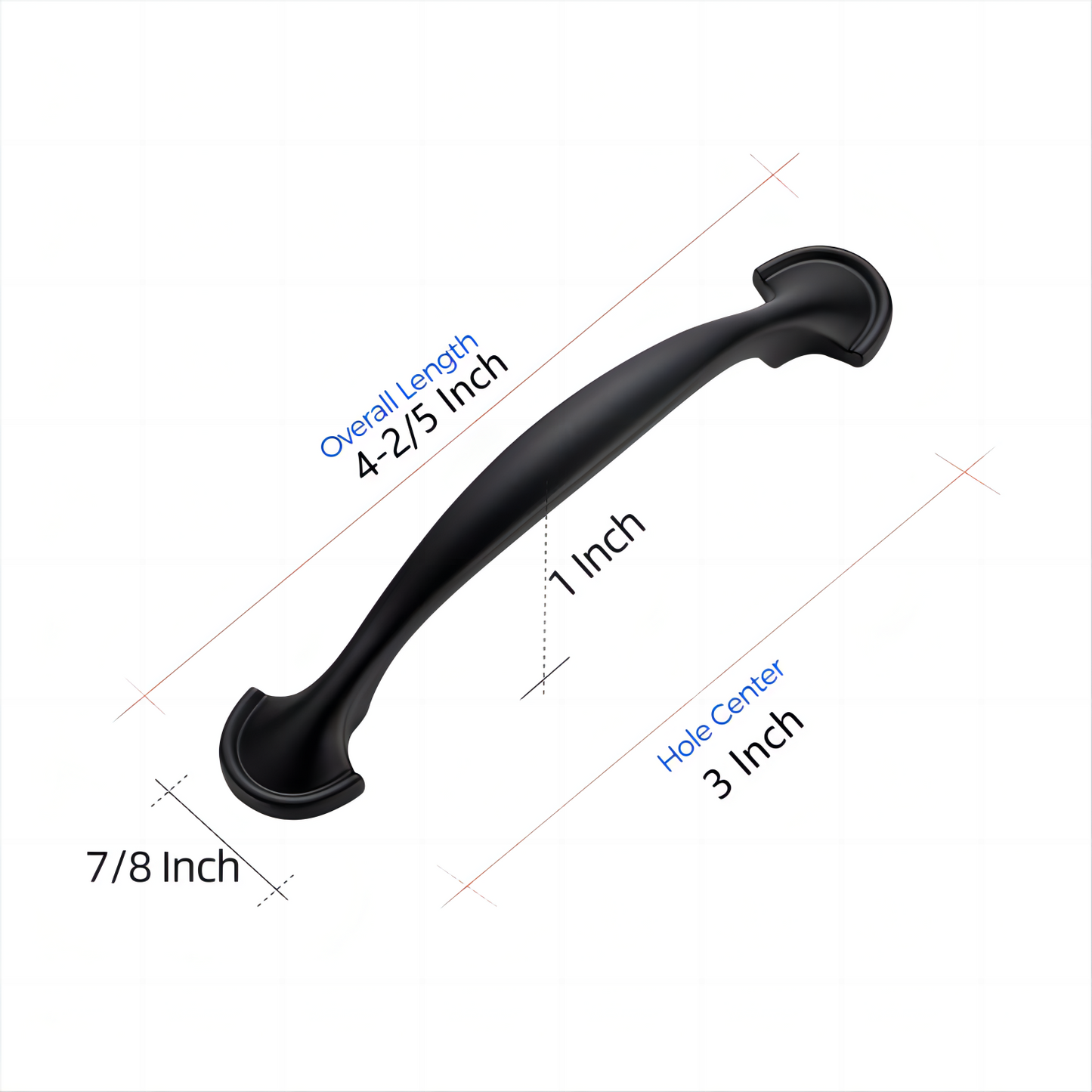 Ravinte Solid Rounded Foot Arch Kitchen Cabinet Handles Matte Black Curved Cabinet Pulls Black Drawer Pulls Kitchen Cabinet Hardware Kitchen Handles for Cabinets Drawer Handles