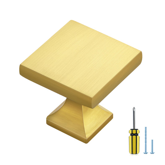 Ravinte Square Brushed Brass knobs Cabinet Kitchen Hardware Dresser Drawers Cabinet Door Knobs with Screwdriver