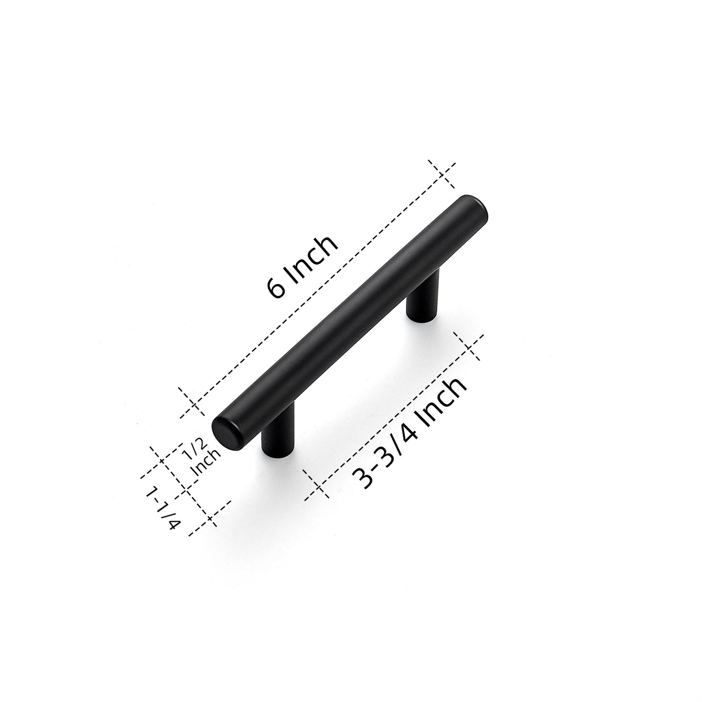 Cabinet Pulls Matte Black Stainless Steel Kitchen Cupboard Handles Cabinet Handles 6"Length, 3.75" Hole Center 10-Pack