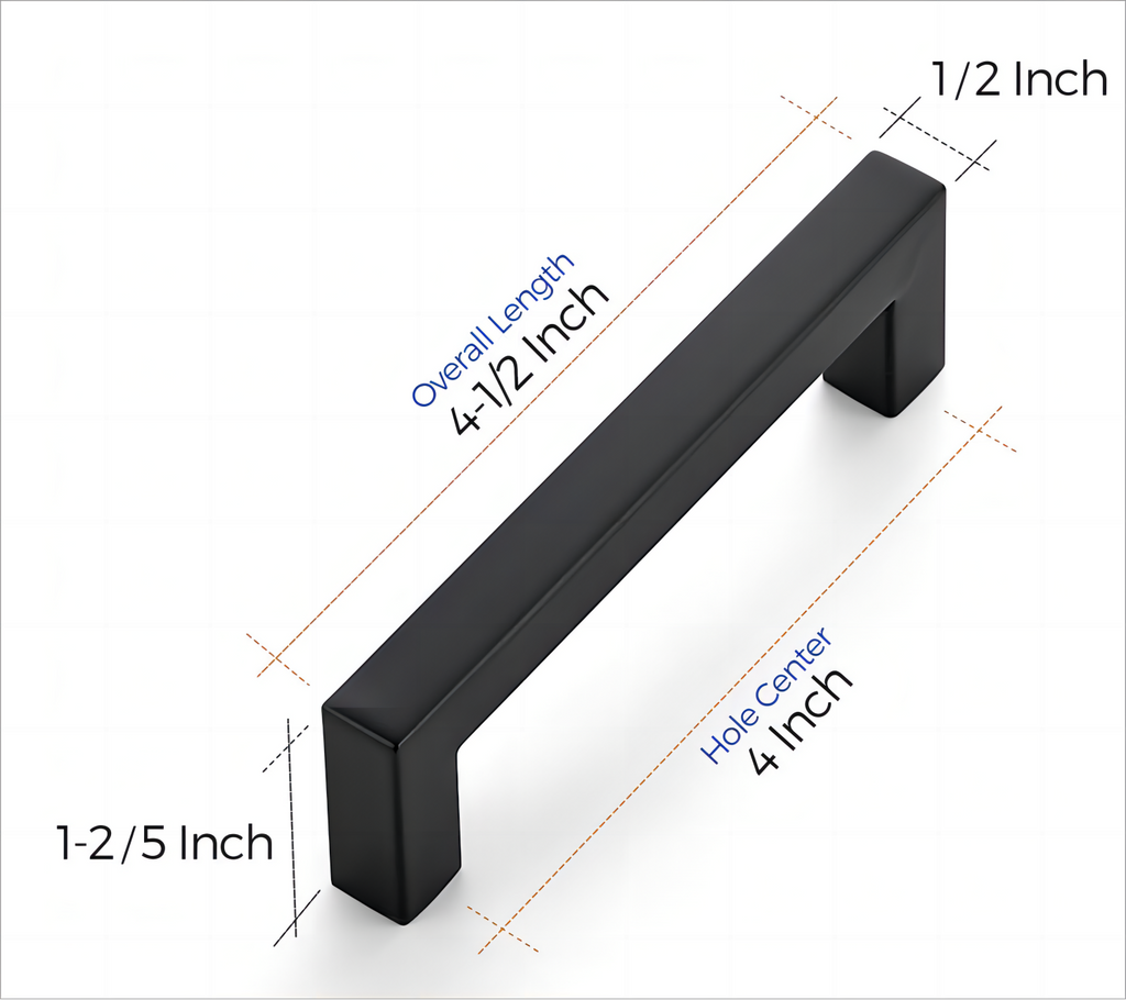 Ravinte Kitchen Square Cabinet Handles Matte Black Cabinet Pulls Black