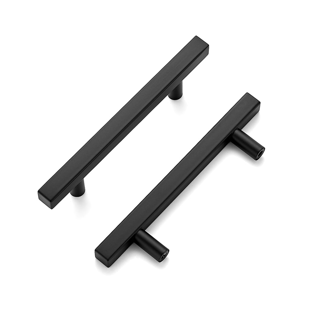 Ravinte 6'' Square Cabinet Pulls Matte Black Stainless Steel Kitchen D