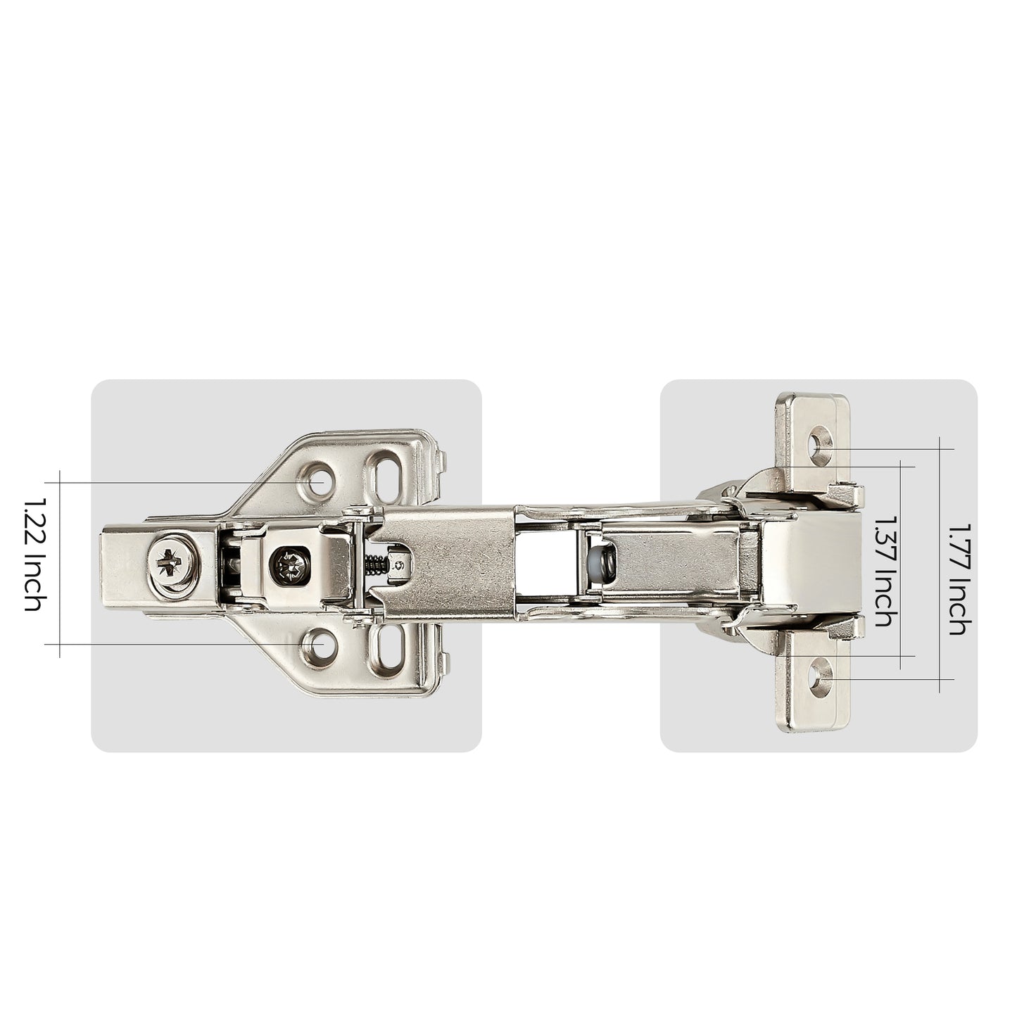 Hydraulic Adjustable Kitchen Cabinet Hinges Compatible with Lazy Susan Corner Kitchen Cabinets, Full Overlay Face Frame Concealed Kitchen Hidden Corner Cabinet Hardware for Folded Door and Cupboard