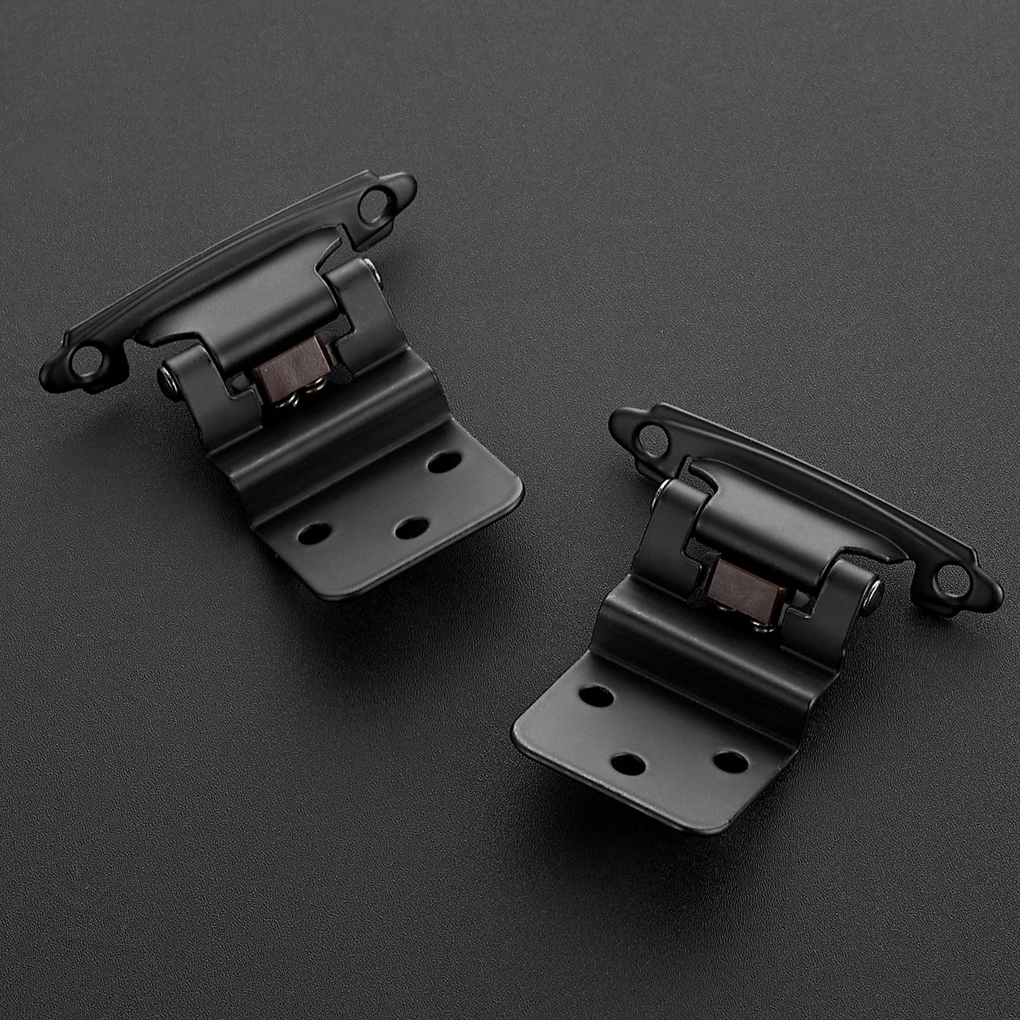 Ravinte 3/8" Inset Matte Black & Sastin Nickel Cabinet Hinge,Self Closing Hinges for Kitchen/Bathroom/Furniture Cabinets & Doors,Decorative Cabinet Hardware Kitchen Cabinet Hinges with Door Bumpers