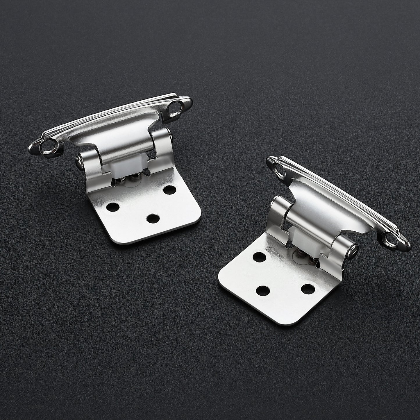 Ravinte 1/2 inch Overlay Cabinet Hinges Polished Chrome Semi-Concealed Cupboard Hinges Face Frame Mount Cabinet Door Hinges Kitchen Cabinet Hinges Self Closing Cabinet Hinges