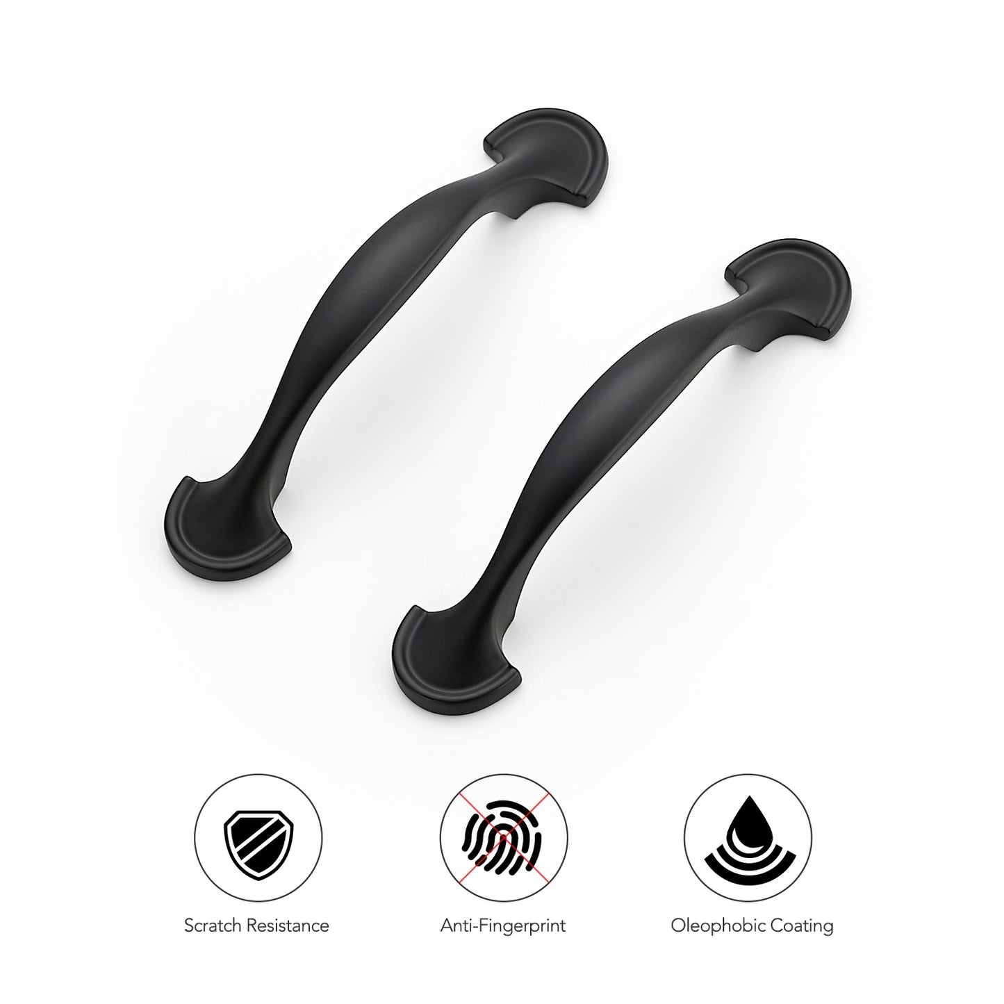 Ravinte Solid Rounded Foot Arch Kitchen Cabinet Handles Matte Black Curved Cabinet Pulls Black Drawer Pulls Kitchen Cabinet Hardware Kitchen Handles for Cabinets Drawer Handles