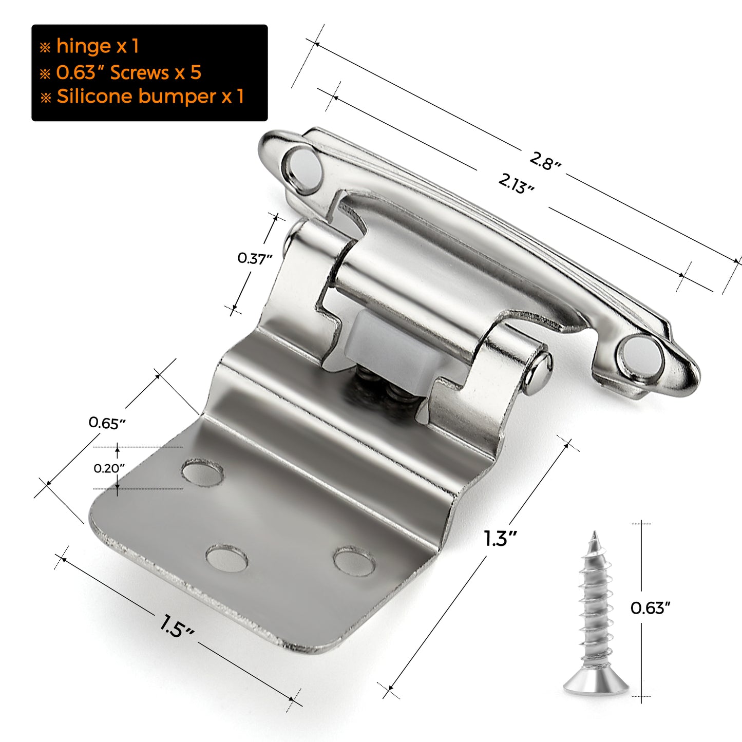 Ravinte 3/8" Inset Matte Black & Sastin Nickel Cabinet Hinge,Self Closing Hinges for Kitchen/Bathroom/Furniture Cabinets & Doors,Decorative Cabinet Hardware Kitchen Cabinet Hinges with Door Bumpers