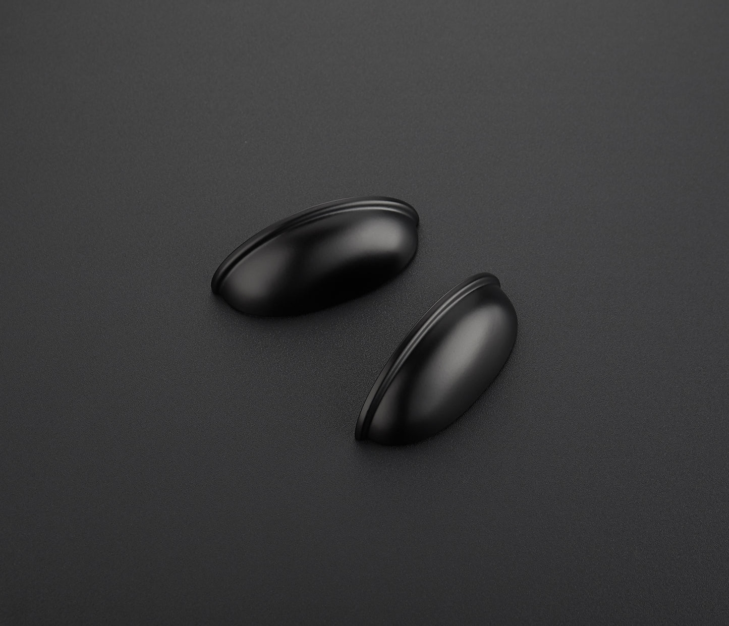 Ravinte 3" Drawer Pulls Matte Black Cabinet Pulls Kitchen Cabinet Handles Drawer Handles Cabinet Knobs Kitchen Hardware Half Moon Cup pulls Black 3 inch Hole Center